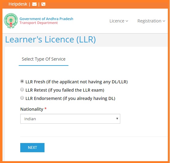 How to apply for driving Licence in Andhra Pradesh state.
