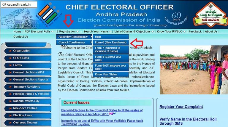 CEO AP Voter ID Application Form 2024 Corrections at ceoandhra.nic.in