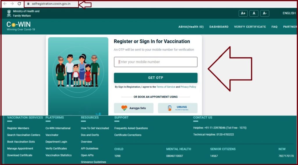 Covid Vaccine Registration online at Selfregistration.cowin.gov.in