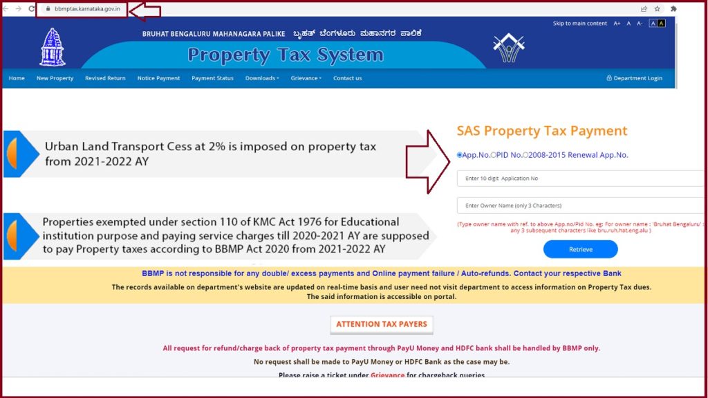 BBMP Property Tax Online Payment 2023-2024